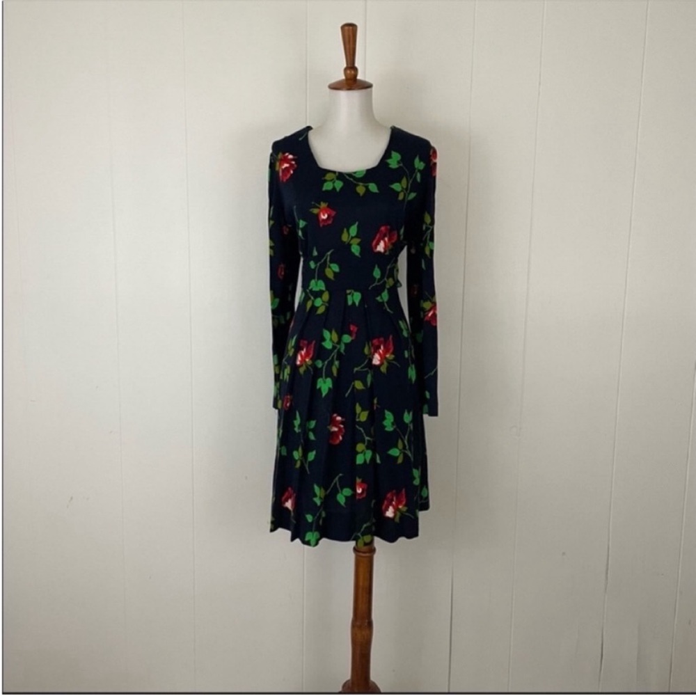 Vintage 70s 80s Floral Dress L Dark Cottagecore Dark Academia Grunge Coquette - Picture 7 of 7